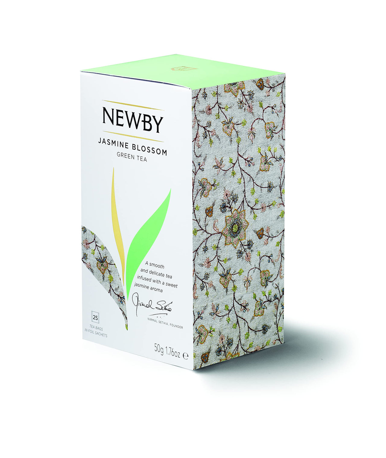 Newby Jasmine Blossom Green Tea Bags | Fusion of Green Tea Leaves and Natural Scent of Jasmine | 25 pieces | 50 Grams