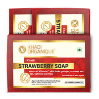 Khadi Organique Handmade Natural Strawberry Soap Set of 3