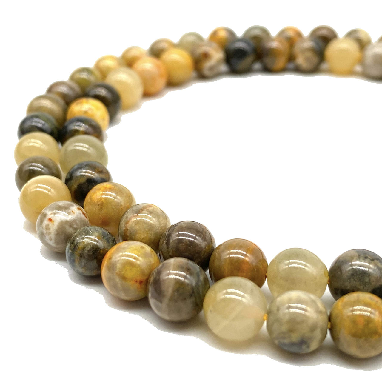 ABCGEMS Indonesian Bumble Bee Jasper Beads (Mine Inside an Active Volcano at Mount Papandayan, West Java) Healing Crystal Stone Ideal for Bracelet Necklace Ring DIY Jewelry Making Smooth Round 8mm Bumble Bee Jasper (From Indonesia)