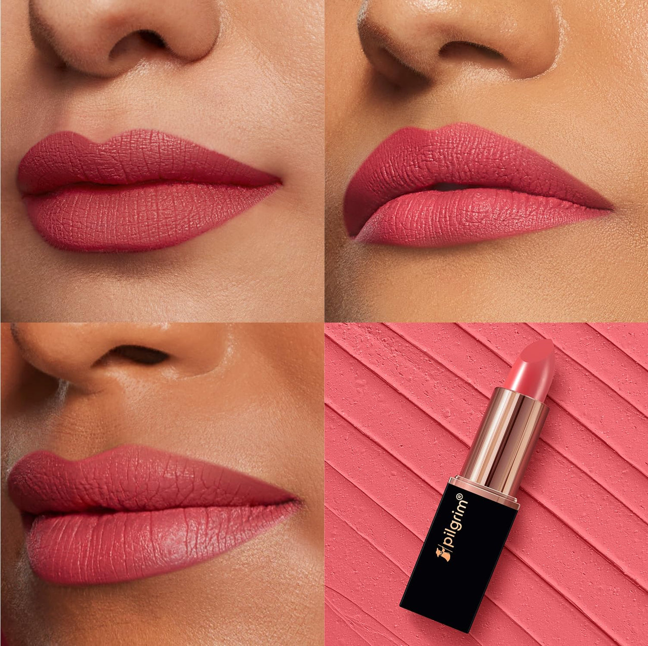 Pilgrim Matte Bullet Lipstick Intense Colour Transferproof & Smudgeproof Pink Hotness -12
