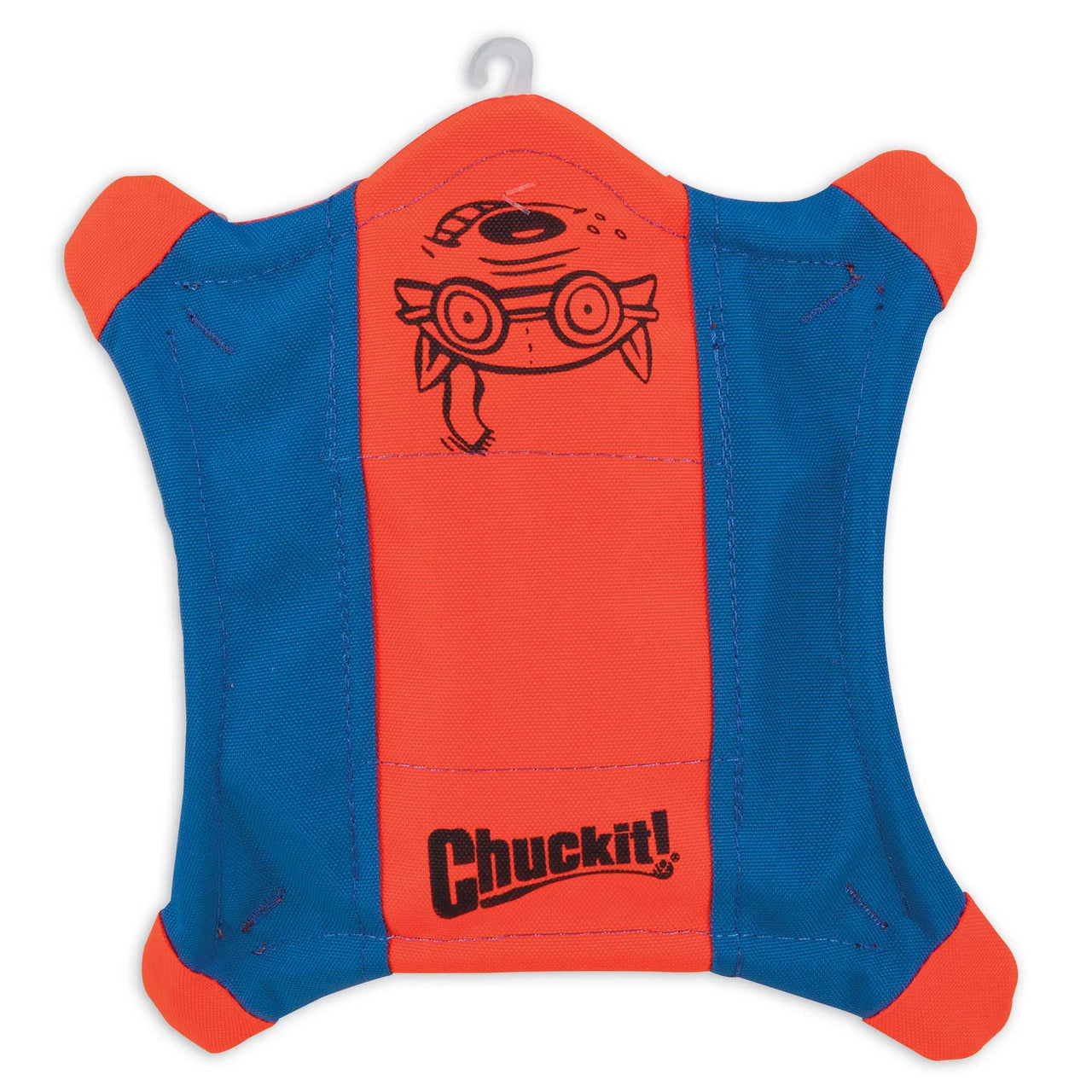 Chuckit Flying Squirrel Fetch Dog Toy, Size Large (11" Diameter), Orange & Blue, for Large Dog Breeds