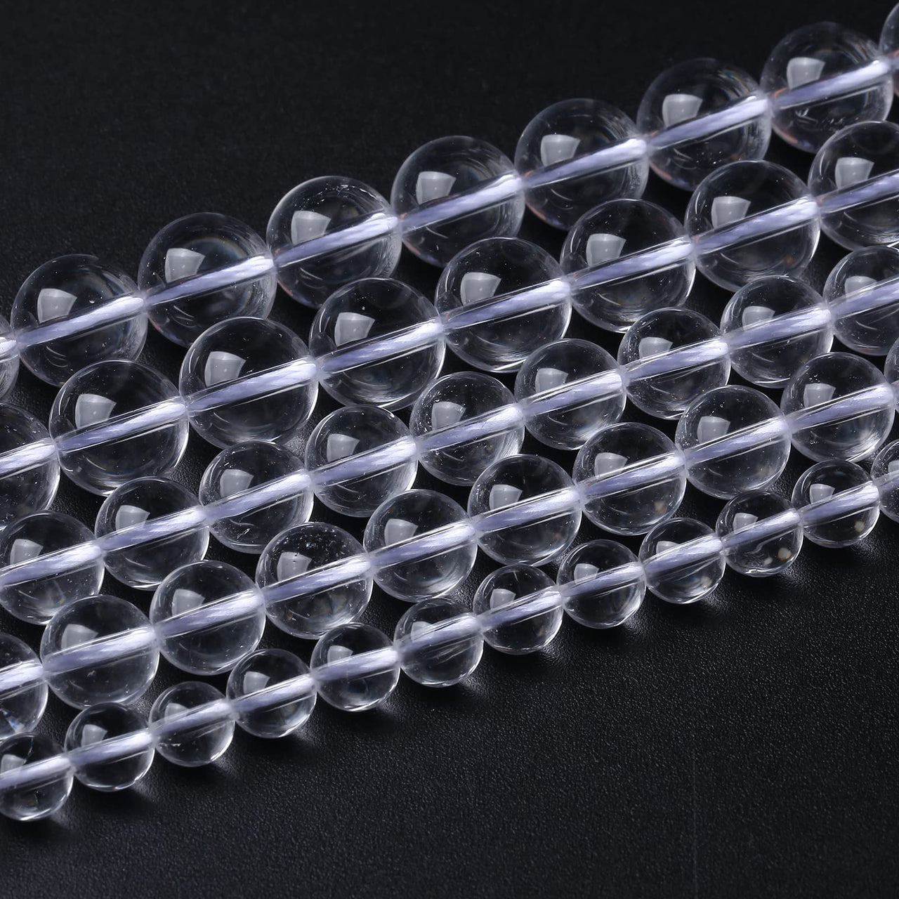 AAAAA Natural Clear White Crystal Quartz Beads Round Loose Spacer Beads for Jewelry Making DIY Bracelets Crystal Energy Healing Power Stone 60pcs 6mm 15 Inch