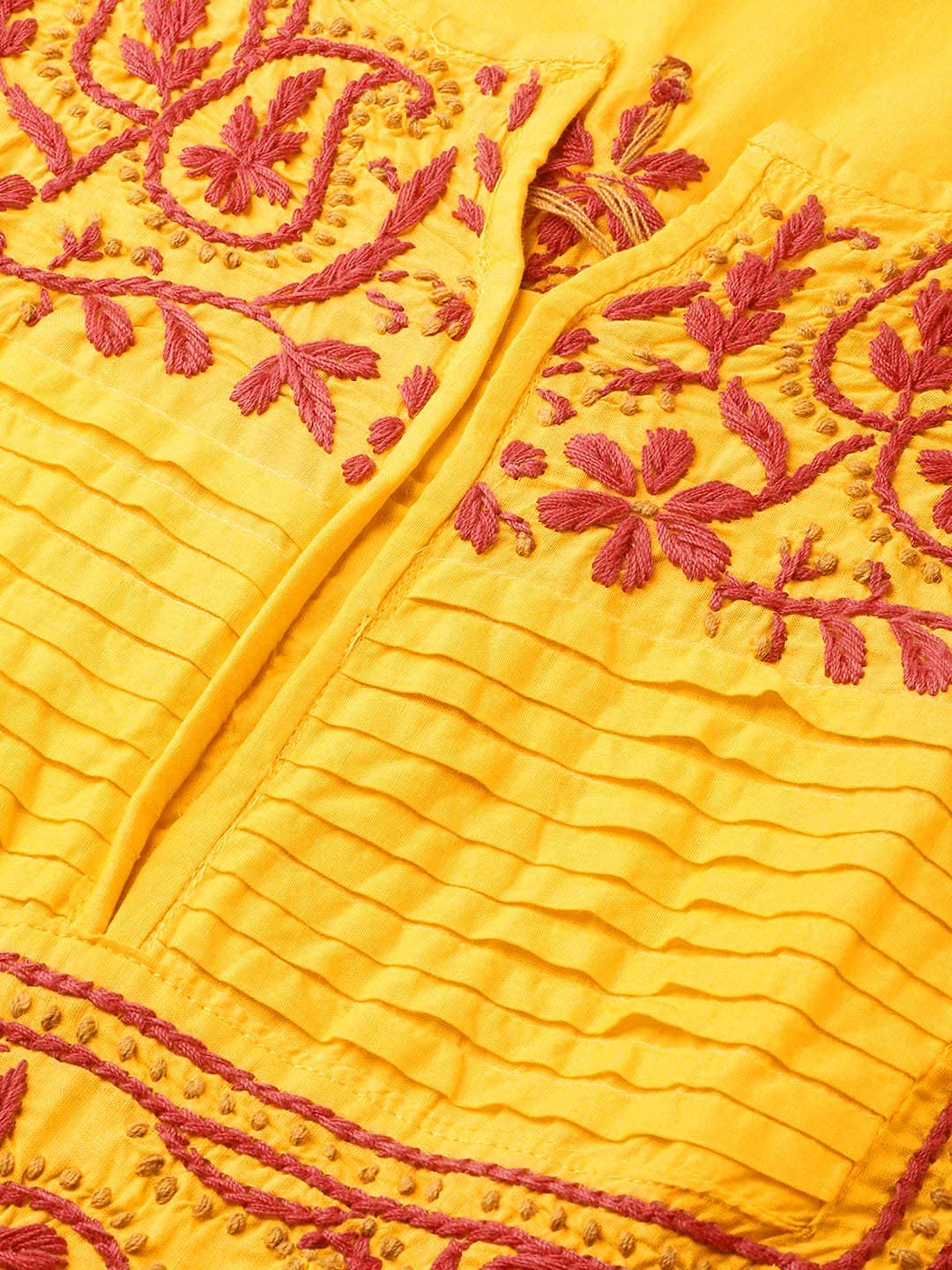 Ada Women's  Cotton Top Hand Embroidered Lucknowi Chikankari Tunic Kurti