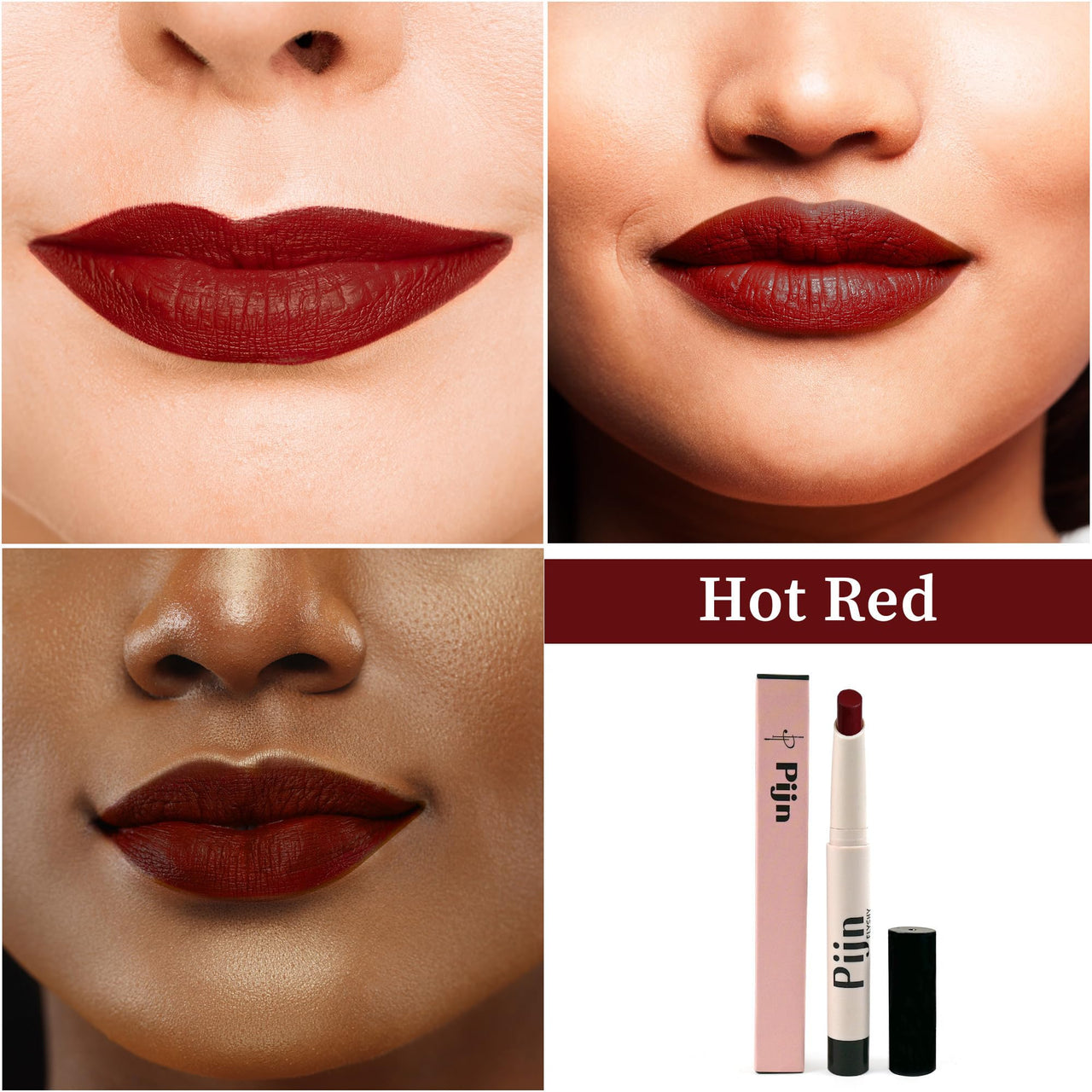 Pijn Luxe Comfy Matt Lipstick Hot Red | 12HR Long-Lasting, Smudge-Proof & Waterproof | Lightweight, Smooth Matte Finish With Vitamin E & Lip Repair | Lipstick for Women