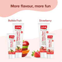 LuvLap Naturals 100% Natural Baby Toothpaste 50G, Strawberry Flavour, Sls & Fluoride Free Kids Toothpaste, Removes Plaque, Prevents Bacteria, Ensures White Teeth, Neutral Ph, 12M+