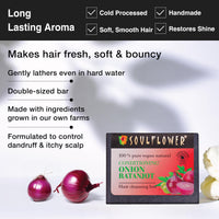 Soulflower Conditioning Onion Ratanjot Soap | Shampoo Bar | Hair Cleansing Bar | Handmade, 100% Pure, Natural & Cold processed Grade 1 BIS Standard Premium & Luxurious Soap, 150g