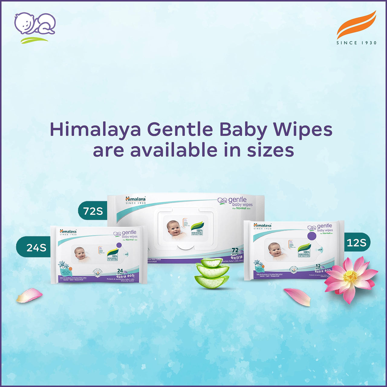 Himalaya gentle Baby Wipes (72 Wipes, Pack of 2)