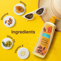 Olivia Honey Almond Body Lotion for Deep Hydration | Non-Sticky Moisturiser with Vitamin E | Repairs Skin, Reduces Wrinkles & Fine Lines, Improves Elasticity | For Rough, Acne-Prone Skin | 400ml