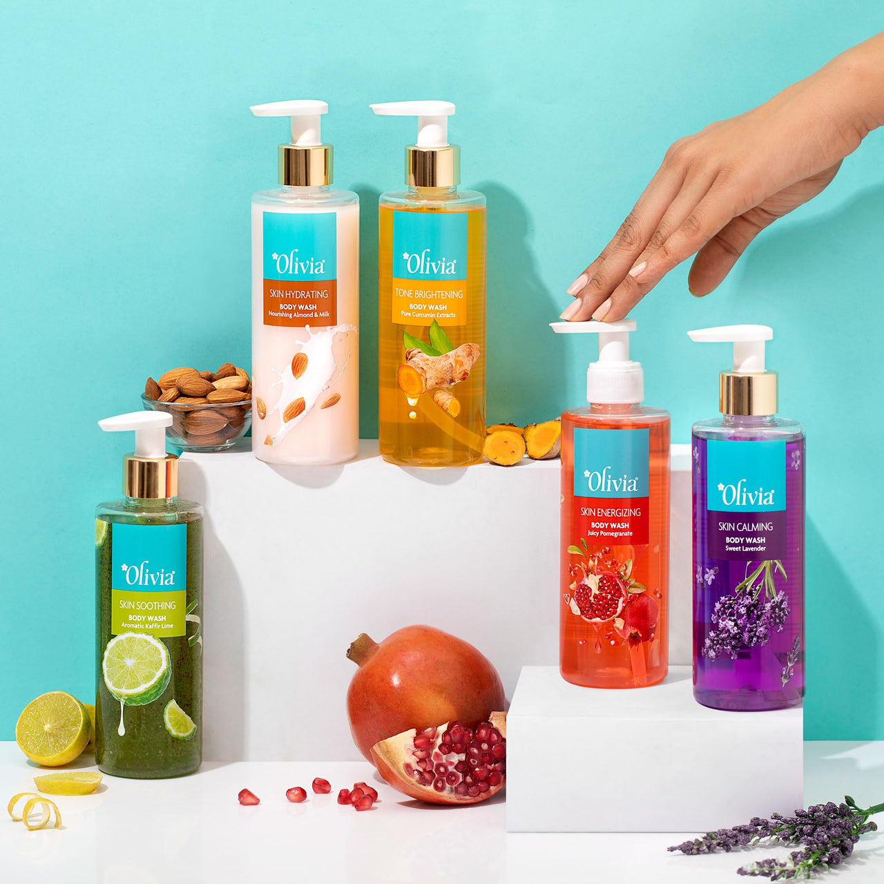 Olivia Body Wash, Skin Calming Shower Gel With Sweet Lavender 250Ml - Free From Paraben, Silicone, Harmful Chemicals