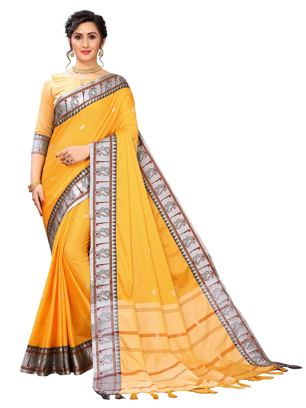 Regolith Designer Sarees for women banarasi silk saree with fancy saree Un-stitched blouse Pieces