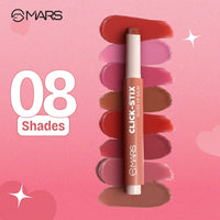 MARS Click Stix Gloss Lip Balm (2.0 gm) (04-CHERRY GLAZE) | High Pigmented | Ultra-Glossy Finish | Non-Sticky | Hydration | Enriched with Cocoa Butter