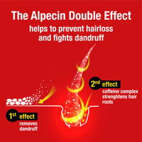 Alpecin Double Effect Anti Dandruff and Natural Hair Growth Shampoo, Energizer for Strong Hair Care, Red, Fresh, 200 ml