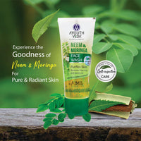 Ayouthveda Neem & Moringa Skin Purifying Face Wash For Acne & Pimples | Remove Excess Oil & Pulls Out Deep-Seated Dirt & Impurities (Pack of 2: 50g each)