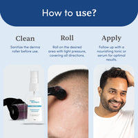 Man Matters 1.00 mm Derma Roller with Disinfectant | With 540 Titanium Alloy Needles | Promotes Beard & Hair Growth & Reduces Acne Scars | Safe & Effective to Use