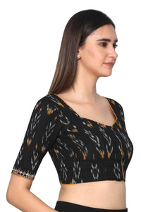 RENE Women's  Cotton Solid Half Sleeve Blouse