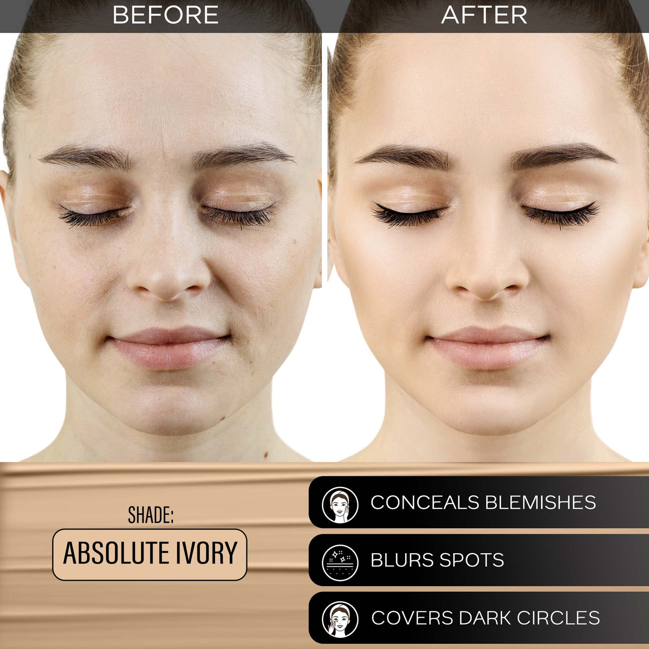 FACES CANADA All Day Hydra Matte Foundation | 3-in-1 Foundation + Moisturizer + SPF 30 | 24 HR Aloe Hydration & Vitamin C | 10HR Long Wear | Medium to High Buildable Coverage | Absolute Ivory 012 | 25ml