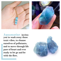 Aquamarine necklace for women, blue crystal necklace as inspirational gifts for girls, march birthstone necklace moonstone aquamarine jewelry healing gifts for women blue aquamarine