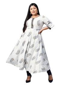 Yash Gallery Women's  Plus Size Plus Size Rayon Tie Dye Printed Anarkali Kurta for Women
