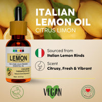 Organix Mantra Lemon Oil | Improves Skin Radiance, Boost Hair Luster | Revitalizing Care for Face, Scalp & Skin | 15ML