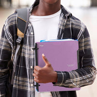 Five Star Flex Hybrid NoteBinder, 1 Inch Binder with Tabs, Customizable Cover, Notebook and 3-Ring Binder All-in-One, Purple (29326AB6)