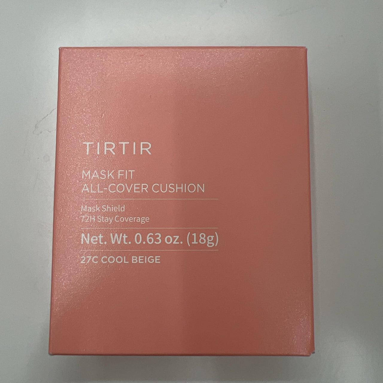 TIRTIR Mask All-Cover Cushion Foundation | Full coverage, Skin fit, Satin Glow Finish | Korean Cushion Foundation #27C COOL BEIGE | 18g