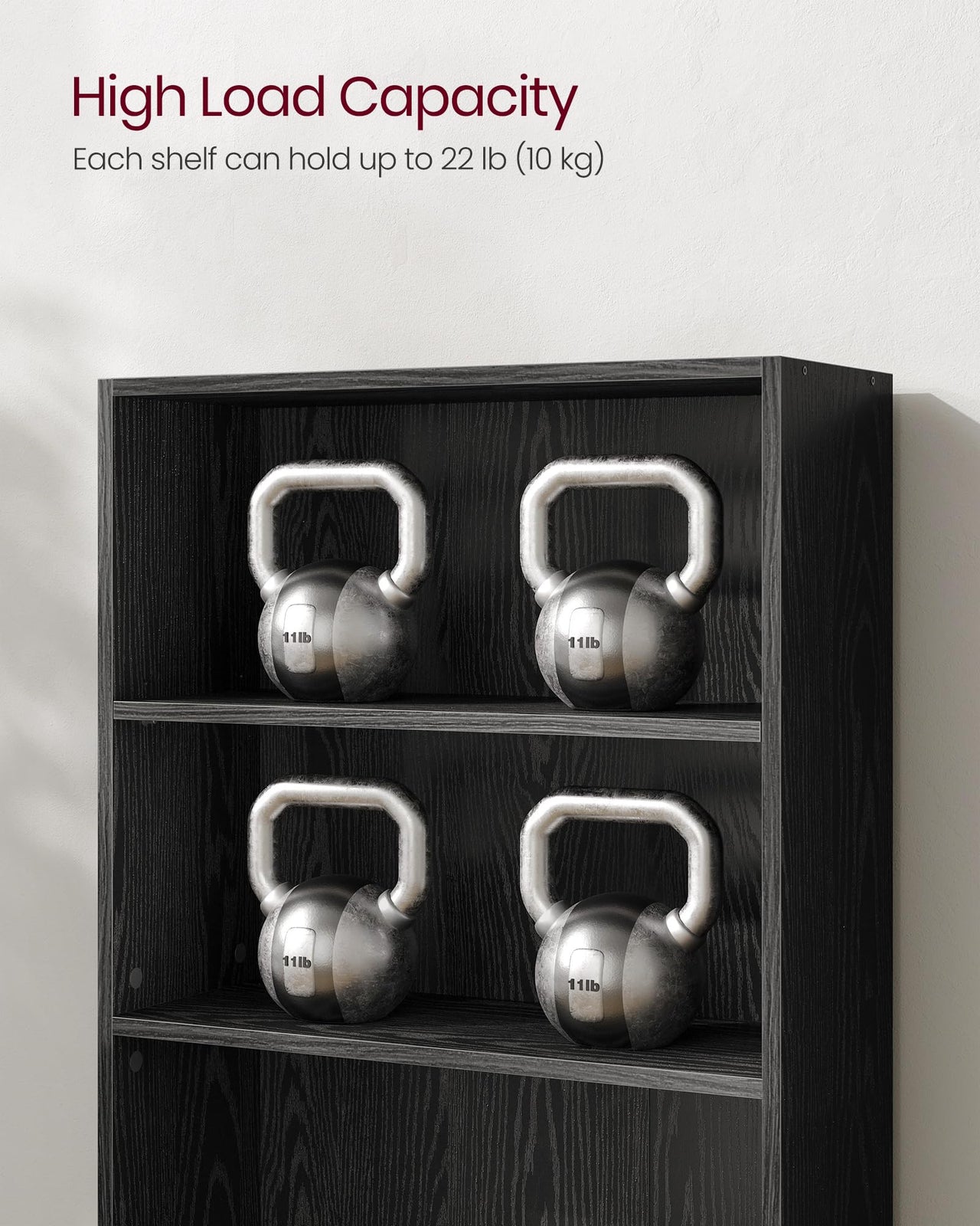 VASAGLE Bookshelf, 23.6 Inches Wide, 4-Tier Open Bookcase with Adjustable Storage Shelves, Floor Standing Unit, Cloud White ULBC164T14 1 Pack 4 Tiers (23.6"W x 42.4"H)