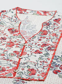 Vaamsi Women's  Pure Cotton Printed Kurta Pant Dupatta Set