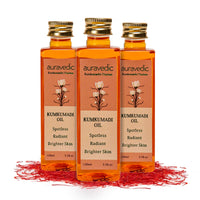 Auravedic Kumkumadi tailam for face Kumkumadi face oil for glowing skin 100 ml pack of 3 Kumkumadi oil for face serum for women glowing skin pigmentation serum face body oil after bath for daily use