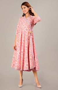 COTLAND Fashions Jaipuri Cotton Printed Angrakha/Angarkha/Front-Open Kurti for Women