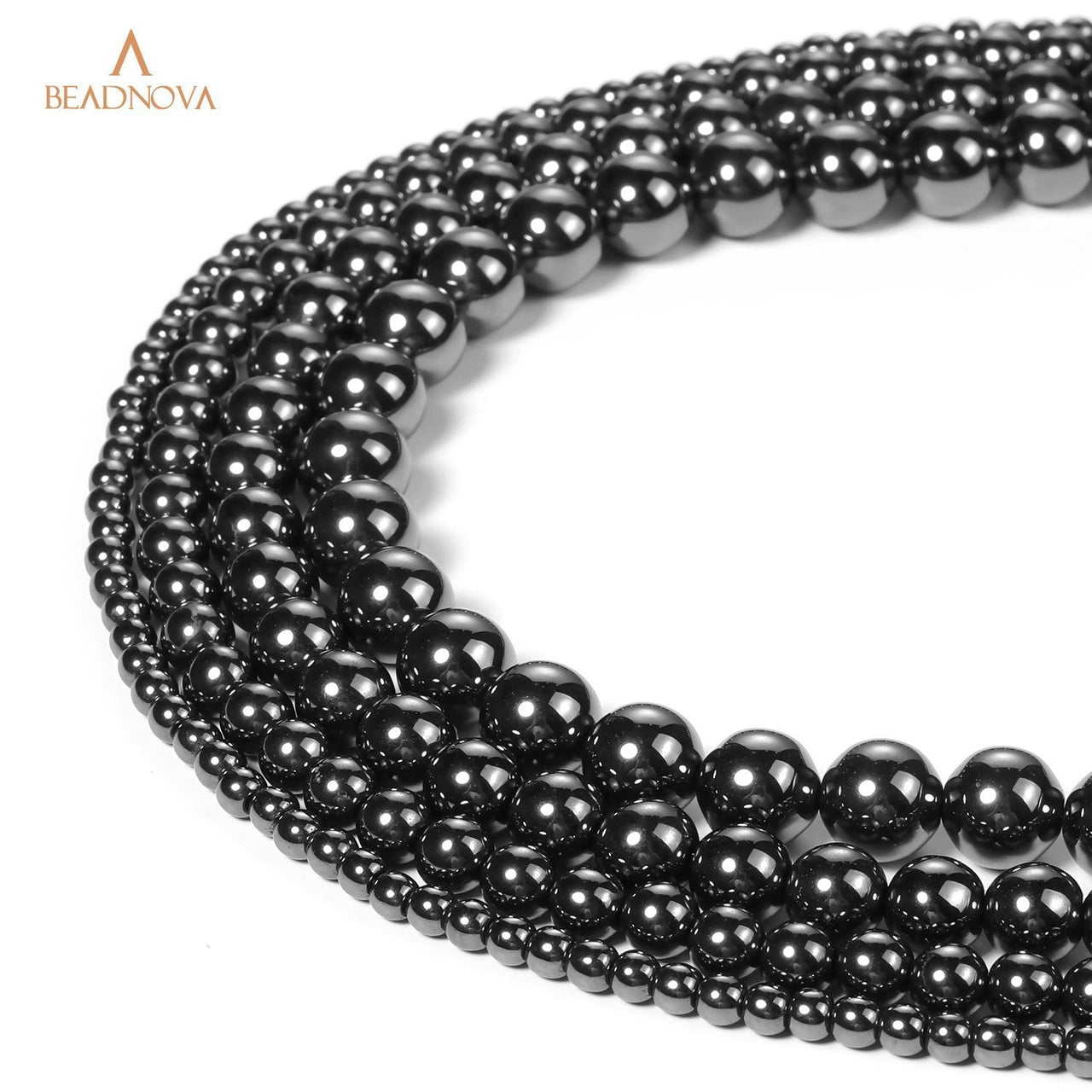 BEADNOVA Natural Hematite Beads Natural Crystal Beads Stone Gemstone Round Loose Energy Healing Beads with Free Crystal Stretch Cord for Jewelry Making (10mm, 36-38pcs) 10mm 23) Hematite Round Beads