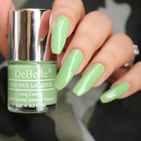 DeBelle Gel Creme Finish Nail Polish Mystique Green (Pastel Green), 8 Ml - Enriched With Natural Seaweed Extract, Cruelty Free, Toxic Free