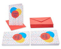 American Greetings Thank You Cards with Envelopes, Multi Color Balloons (48-Count) Party Balloons