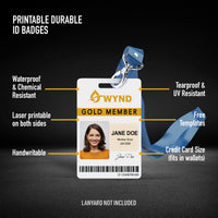 Avery Durable Tall ID Badges for Lanyards, Laser Printable on Both Sides, Blank White, 80 Total, 3.375