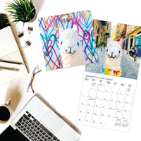 Graphique 2024 Llama with No Drama Mini Wall Calendar | 7” x 7” | Thick Paper | Home & Office Organizer | Large Monthly Grid | 3 Languages & Marked Holidays | 4 Month Preview Page for 2025