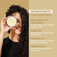 Ashba Botanics Flaxseed Curling Custard For Wavy, Curly, Frizzy & Coily Hair | Argan, Avacado Oil, Shea Butter | Provides Moisture, Controls Frizz, Strong Hold | Phthalates & Parabens Free (ml, 50)