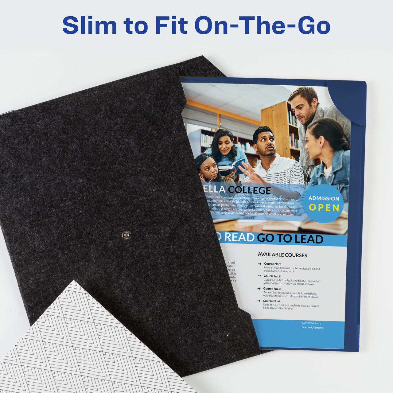 Avery Corner Lock Document Sleeves for 3 Ring Binders, 1 Navy Blue Plastic Sleeve (47838)