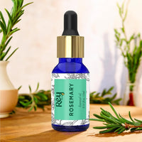 Rey Naturals Pure Rosemary Essential Oil For Hair Growth, Hairfall Control, Dandruff & Skin | Non Greasy Rosemary Oil for Skin, Body and Shiny Soft Hair | Hair Oil For Women & Men - 15ml