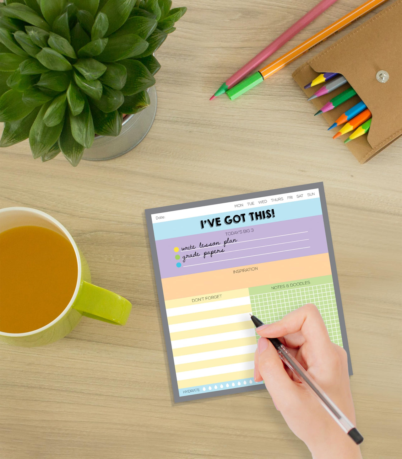 Carson Dellosa 5.75" x 6.25" You've Got This To Do List Notepad, 50 Sheet Lined Paper with Small Sketch Pad, Daily Checklist, Notes Notepad, Teacher Daily To Do List, Productivity Task Planner 1 pack I've Got This!