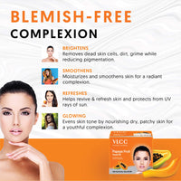 VLCC Papaya Fruit Facial Kit - 60g | Glowing, Blemish Free Skin | With Papaya, Cucumber, Peach, and Orange Peel Extracts | Glowing at Home Facial Kit.