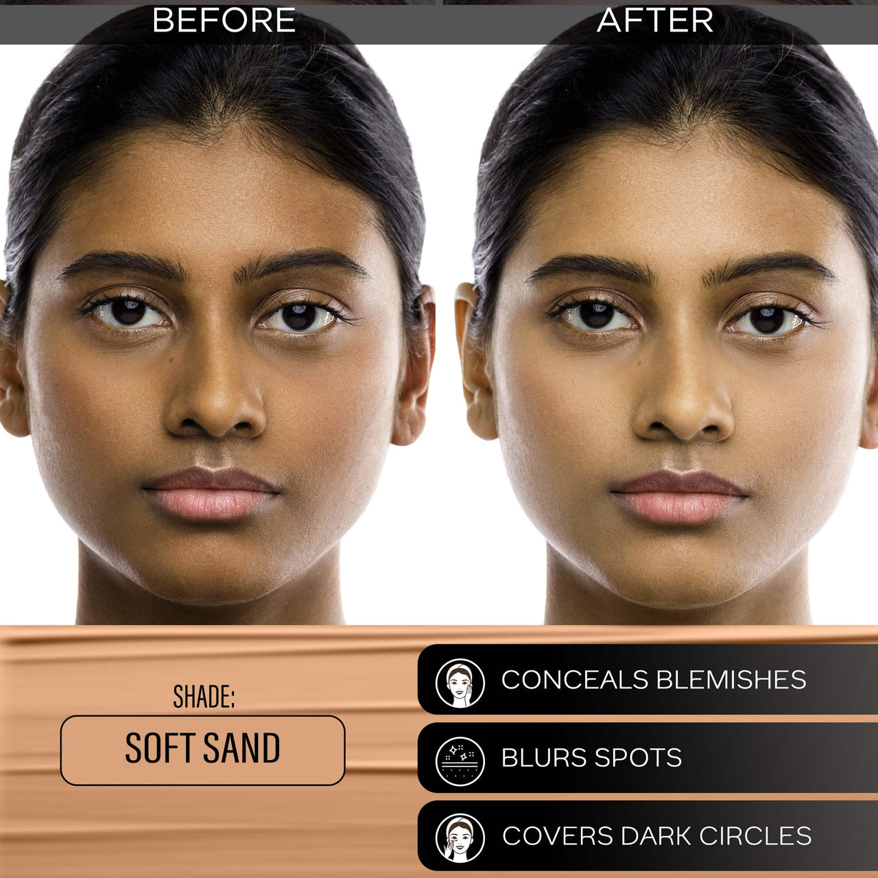 FACESCANADA All Day Hydra Matte Foundation Cream| 3-In-1 Foundation + Moisturizer + Spf 30 | 24 Hr Aloe Hydration & Vitamin C | 10Hr Long Wear | Medium To High Buildable Coverage | Soft Sand | 25Ml