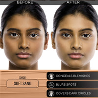 FACESCANADA All Day Hydra Matte Foundation Cream| 3-In-1 Foundation + Moisturizer + Spf 30 | 24 Hr Aloe Hydration & Vitamin C | 10Hr Long Wear | Medium To High Buildable Coverage | Soft Sand | 25Ml