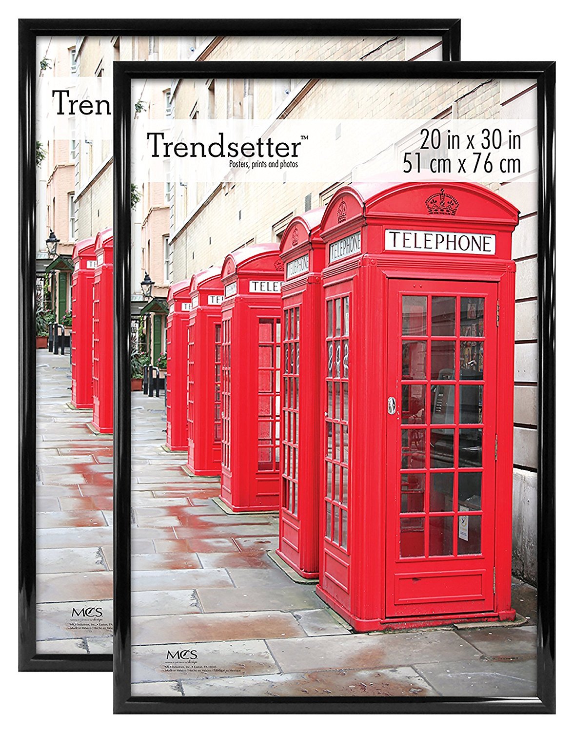 MCS Trendsetter 20x28 Poster Frame Black High-Gloss, Vertical & Horizontal Wall Hanging Large Picture Frame for Photos, Posters & Art Prints (1-Pack) 20 x 28 in Single