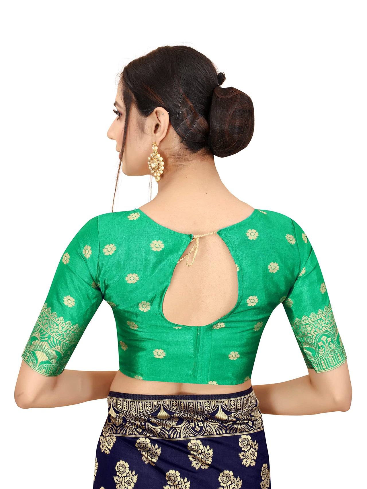 SATYAM WEAVES Women's  Banarasi Cotton Silk Saree With Blouse Piece