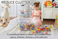 Rubbermaid Cleverstore Under the Bed 70 Qt Wheeled 2-Pack, Clear Storage Bins with Latching Lids, Stackable, BPA-Free, Made in USA Under the Bed - 2 Pack