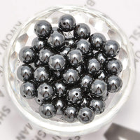 200PCS 8mm Black Hematite Gemstone Loose Beads Well Polished Round Crystal Energy Stone Healing Power for Jewelry Making (Black Hematite, 8mm 200Beads)