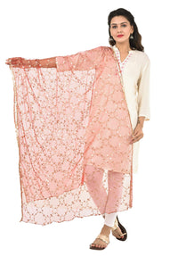 YOUTHQUAKE Heavy Embellished Plastic Mirror Net Dupatta for Womens & Girls