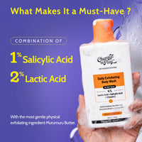 Chemist At Play Exfoliating Body Wash 236ml | 4% (Salicylic Acid, Vitamin E and Lactic Acid) | Paraben & SLS Free | Gentle Exfoliating Shower Gel | Removes Tan| Prevents Dry, Rough, Bumpy Skin | Men & Women