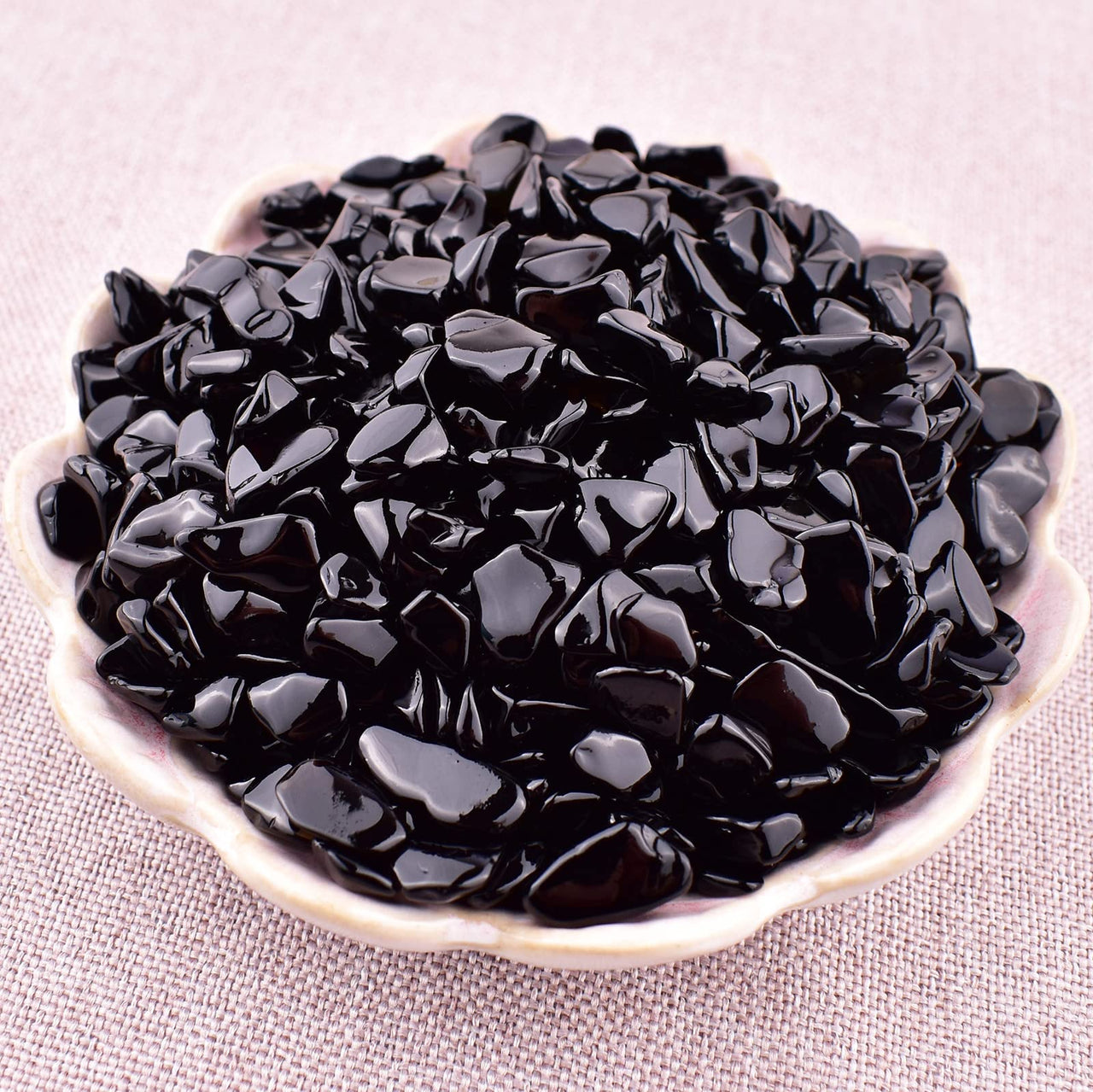 SigMntun Black Obsidian Crystal Chips Bulk, Natural UNDYED - 10 oz (283g) Tumbled Stones for Crafts Decorative Rocks Planters Succulent Rocks, Healing Crystals Meditation Energy Balancing Therapy 10 Oz - Obsidian