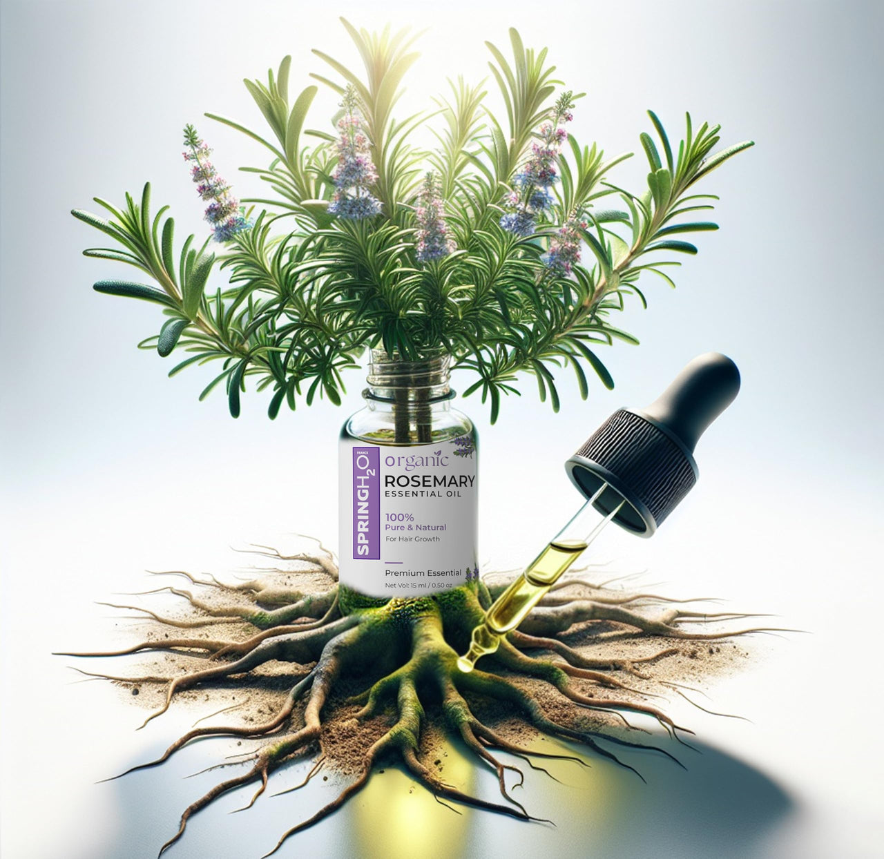 Spring H2O Rosemary Essential Oil,100% Pure and Natural Hair Growth Oil (30 Ml, Pack-2)