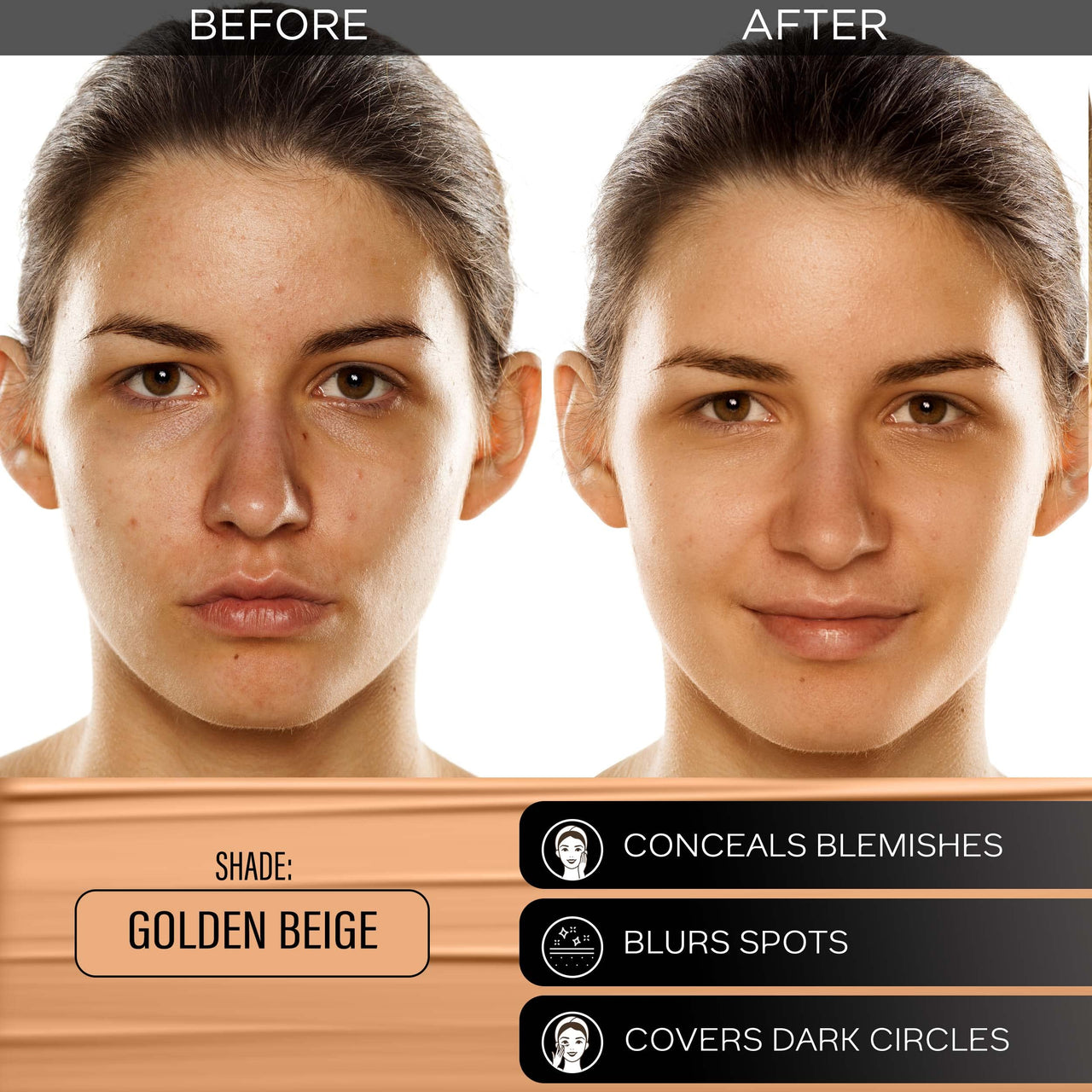 FACESCANADA All Day Hydra Matte Foundation|3-In-1 Foundation + Moisturizer Cream+Spf 30|24 Hr Aloe Hydration&Vitamin C|10Hr Long Wear|Medium To High Buildable Coverage|Golden Beige 032|25Ml,Pack Of 1